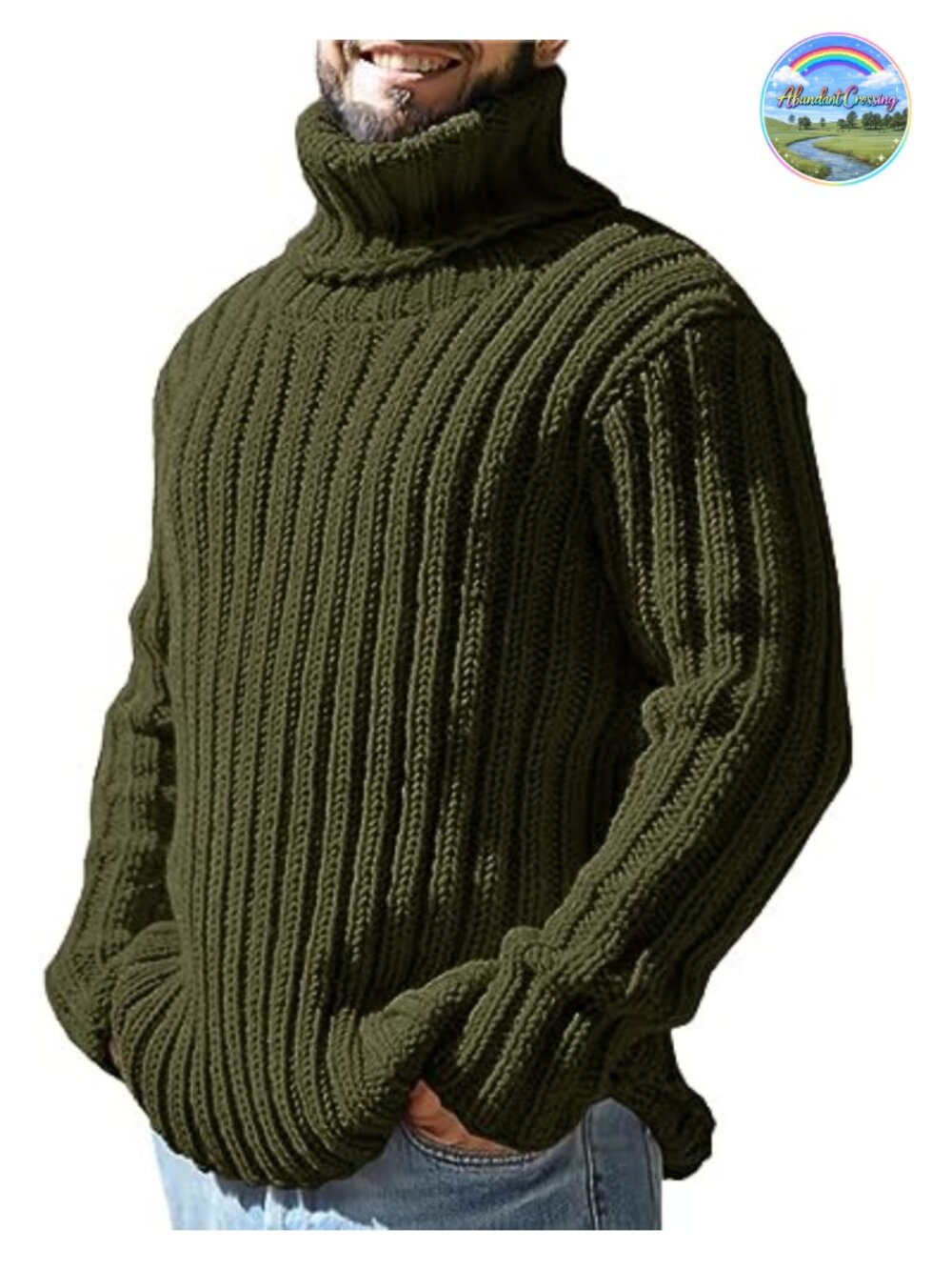 Men's Cable Knit Turtleneck Pullover Sweater Long Sleeve Chunky Warm Winter